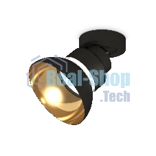 Светильник Ambrella Light XM8102101 SBK/PYG/CL черный песок/золото желтое полированное/прозрачный GX53