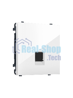 MS112005 Комплект механизма компьютерной розетки SIGMA Белый глянец RJ-45 экранированной с/ш QUANT PRO (SP1120, PR185)