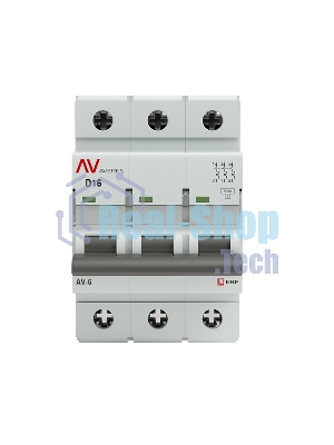 Выключатель автоматический модульный 3п D 16А 6кА AV-6 AVERES EKF mcb6-3-16D-av