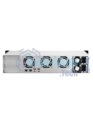 Сетевое хранилище SMB QNAP TS-873AeU-RP-4G NAS 8 HDD trays, 2x 2.5 GbE. 64-bit 4-core AMD V1500B 2,2 GHz, 4 Gb. RAM (1*4 Gb) up to 32Gb (2*16 Gb), 2 x M2 2280 (PCIe Gen3 x 1), 2xPSU W/o rail kit RAIL-B02