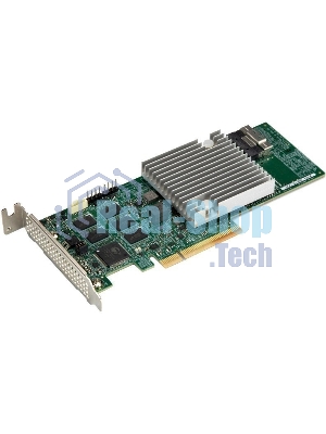 Контроллер Supermicro AOC-S3908L-H8IR-16DD-O 8 int 12Gb/s ports, x8 Gen4, ROC - LP, 16 HDDw/exp,RoHS