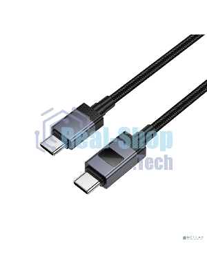 Кабель USB2.0 Hoco Type-C/Type-C, 3А, 60Вт, с дисплеем, X118, 1м, черный, коробка