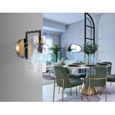 Настенный светильник Ambrella light LH56119 BK/BS/CL черный/латунь/прозрачный E14 max 40W 150*100*210