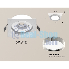 Комплект встраиваемого светильника Ambrella light XC8061003 SWH/PSL белый песок/серебро полированное GX53 (C8061, N8118)