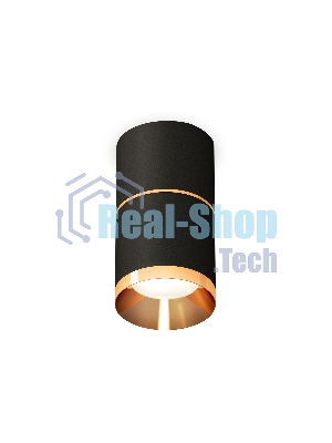 Светильник Ambrella Light XS7402181 SBK/PYG черный песок/золото желтое полированное MR16 GU5.3 (C7402, A2072, C7402, N7034)