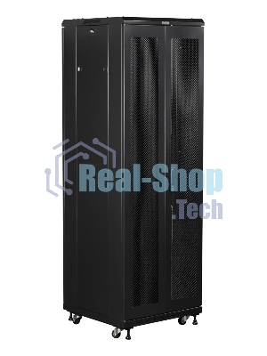 Шкаф серверный Lanmaster (TWT-CBB-42U-8X10-G1) напольный 42U 800x1000 мм пер. дв. стекл. задн. дв. двуст. 2 бок. пан. 800 кг черный IP20