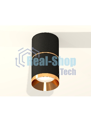 Светильник Ambrella Light XS7402181 SBK/PYG черный песок/золото желтое полированное MR16 GU5.3 (C7402, A2072, C7402, N7034)