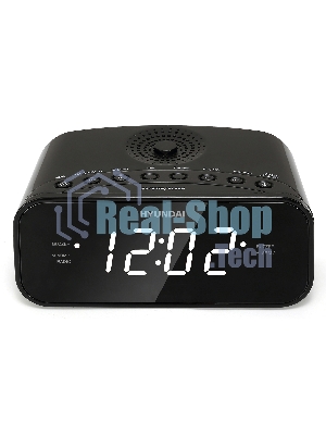 Радиобудильник Hyundai H-RCL221 черный LCD подсв:белый часы:цифровые FM