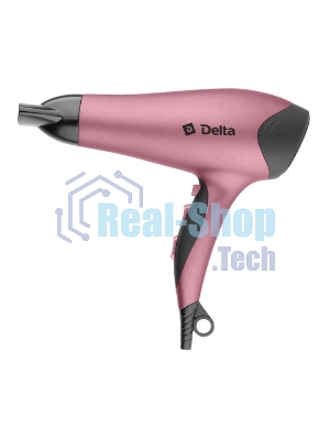 Фен DELTA LUX DL-0941 черный/розовый, 2200 Вт, ионизация