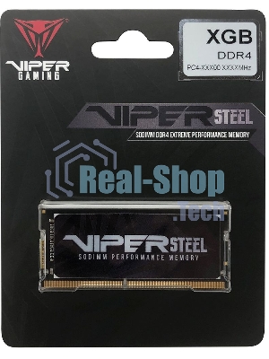 Оперативная память Patriot Viper Steel, DDR4, 8GB (1x8GB), 3200MHz, CL22, с радиатором, черный, SO-DIMM