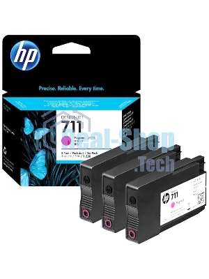 Картридж струйный HP №711 CZ135A пурпурный x3уп. для HP DJ T120/T520