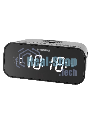 Радиобудильник Hyundai H-RCL221 черный LCD подсв:белый часы:цифровые FM
