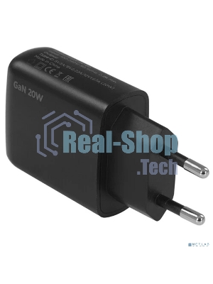 Зарядное устройство Cablexpert MP3A-PC-60 20Вт GaN, 3А, QC4.0/PD, 1xType-C, черный, пакет