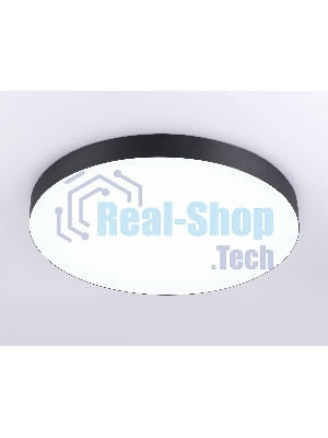Потолочный светодиодный светильник Ambrella light FV5538 BK черный LED 90W 4200K D600*58 (Без ПДУ)