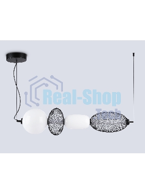 Подвесной светодиодный светильник Ambrella light LH11010 BK/FR черный/белый матовый 32W 3000K 915*220*220