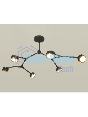 Светильник Ambrella light XB9056152/6 SBK/PYG черный песок/золото желтое полированное GX53 (C9056, N8124)