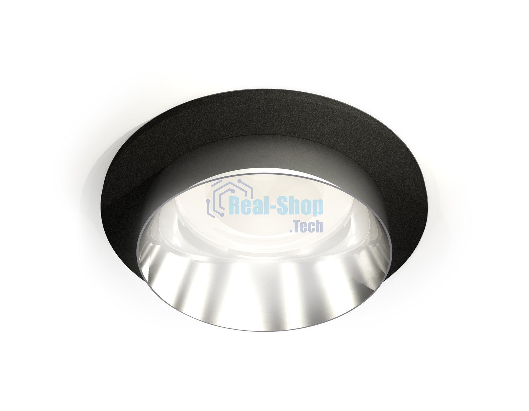 Комплект встраиваемого светильника Ambrella light XC6513022 SBK/PSL черный песок/серебро полированное MR16 GU5.3 (C6513, N6132)