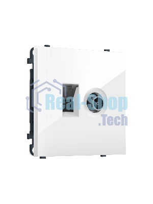 MS112510 Комплект механизма розетки компьютерной + TV оконечной SIGMA Белый глянец RJ-45 (8P8C) CAT6/50-870MHz 1dB с/ш QUANT PRO (SP1125, PR195)