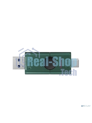 Флешка USB Kingston DataTraveler Duo (DTDEG2/128Gb), 128Gb, USB 3.2/Type-C, R/W 100/60, зеленая