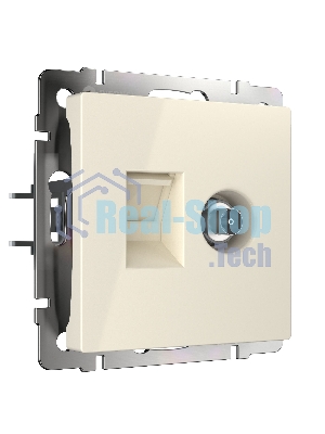 Розетка ТВ+Ethernet RJ-45 6 cat.(слоновая кость)