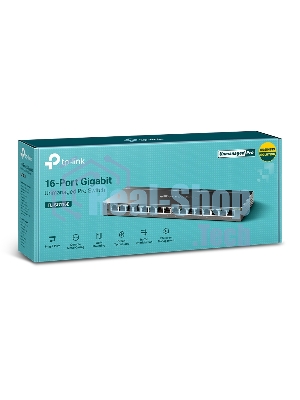 Коммутатор сетевой TP-Link 16-Port Gigabit Easy Smart Switch, 16 Gigabit RJ45 Ports, Desktop Steel Case, MTU/Port/Tag-based VLAN, QoS, IGMP Snooping, Web/Utility Management