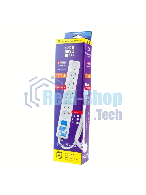 Фильтр-удлинитель Power Cube PRO SPL6-16-P-3М, 3,0 м, LC контур, 16А/3,5кВт 3*1,5мм