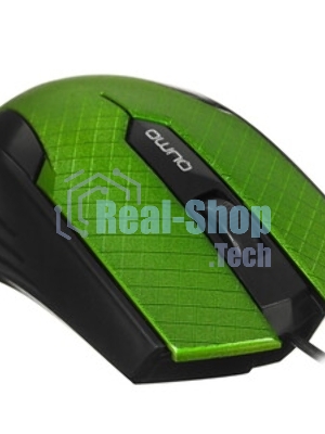Мышь проводная Qumo Office M14 зеленый, 1000 dpi, USB, кнопки - 3