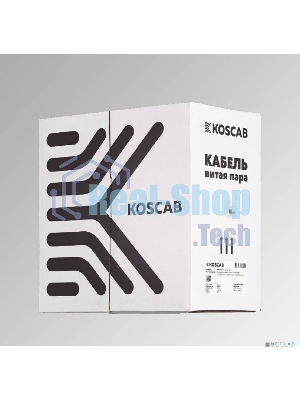 Кабель витая пара KOSCAB КОС-IN-UTP4-5e-PVC-GY U/UTP 5e 4 пары одножильный медь 305м внутренний PVC серый