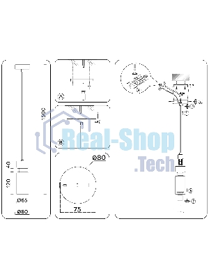 Светильник Ambrella light LH56122 BS/FR латунь/белый матовый E14 max 40W D65*1500