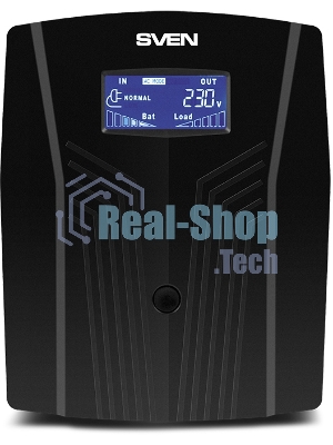Источник бесперебойного питания UPS Sven Pro 1500 (1000 WA, LCD, USB, RG-45, 3 евро розетки)