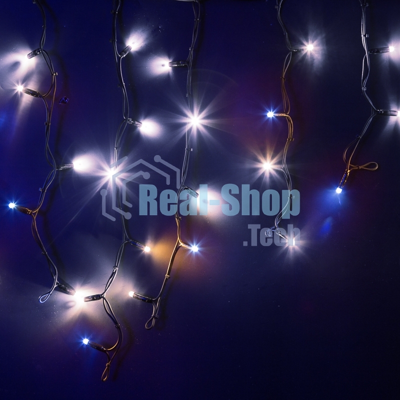 Гирлянда Neon-night Айсикл (Бахрома) светодиодная 5х0,7 м, с эффектом мерцания, 152 LED, черный провод каучук, белое свечение