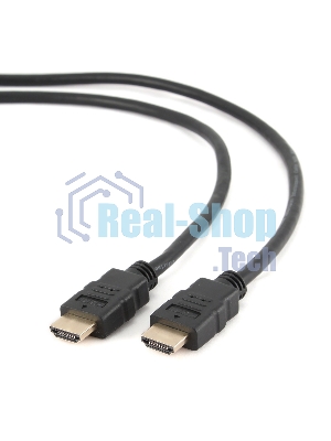 Кабель Cablexpert HDMI CC-HDMI4-1M, 19M/19M, v2.0, медь, позол.разъемы, экран, 1м, черный, пакет