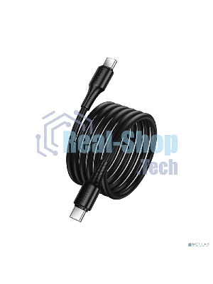 Кабель USB2.0 Hoco Type-C/Type-C, 3А, 60Вт, X120, 1м, черный, коробка