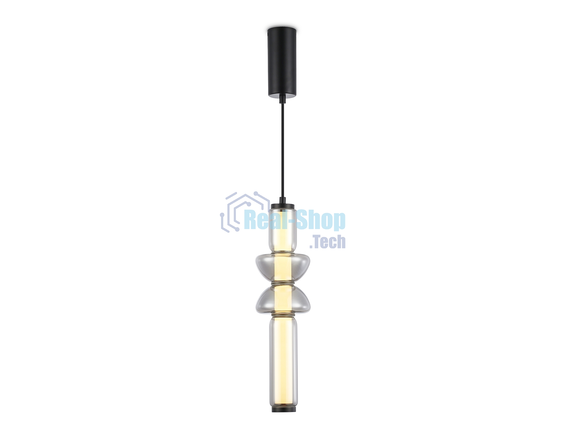Подвесной светодиодный светильник Ambrella light LH11021 BK/SM черный/дымчатый 17W 3000K D120*435