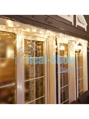 Гирлянда Neon-night Айсикл (Бахрома) светодиодная 5х0,7 м, 152 LED, белый провод каучук, теплое белое свечение