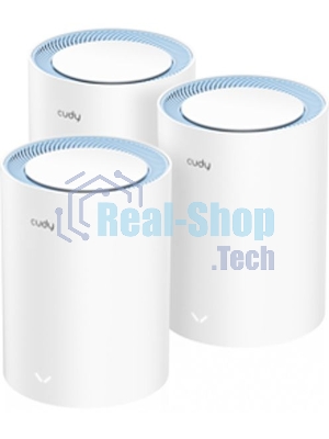 Бесшовный Mesh роутер Cudy M1200(3-Pack) AC1200 10/100BASE-TX белый (упак.:3шт)