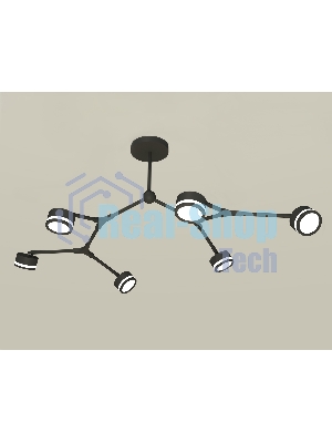 Светильник Ambrella light XB9056200/6 SBK/FR черный песок/белый матовый GX53 (C9056, N8415)