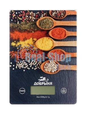 Весы кухонные Добрыня DO-3010D (20*14,5см, 5кг) специи