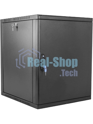 Шкаф коммутационный ЦМО (ШРН-9.350.1-9005) настенный 9U 600x350 мм пер. дв. стал. лист 200 кг черный 300 мм