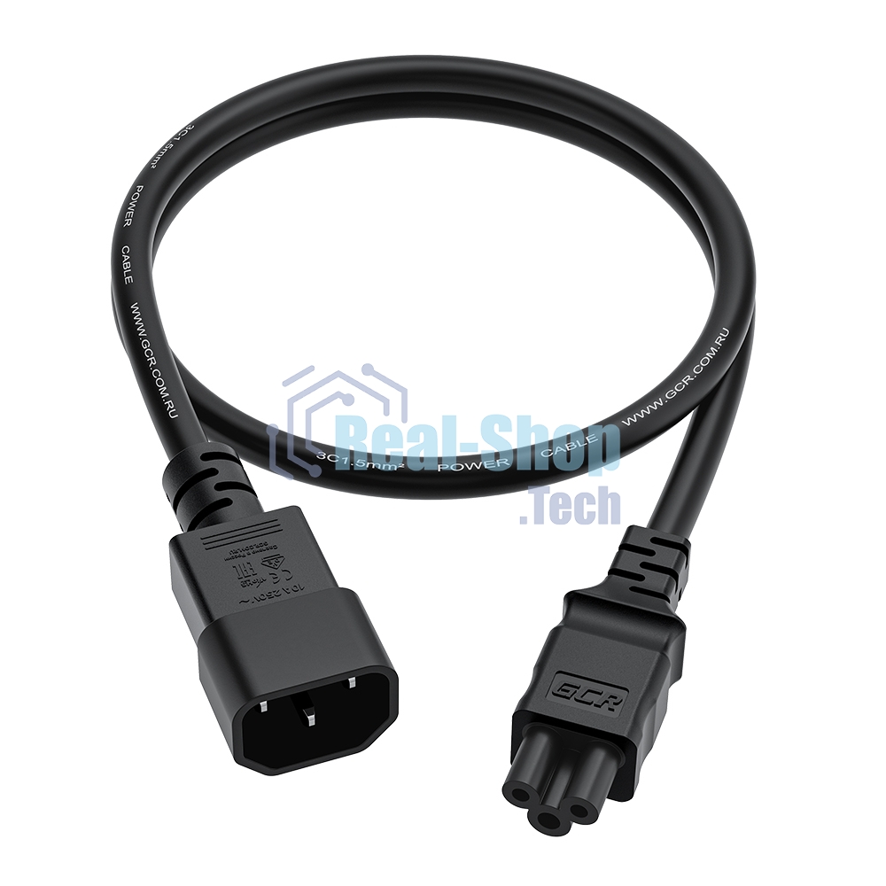 Кабель питания GCR PROF 3.0m, С14 - С5, черный, 3x1,5мм, GCR-55969