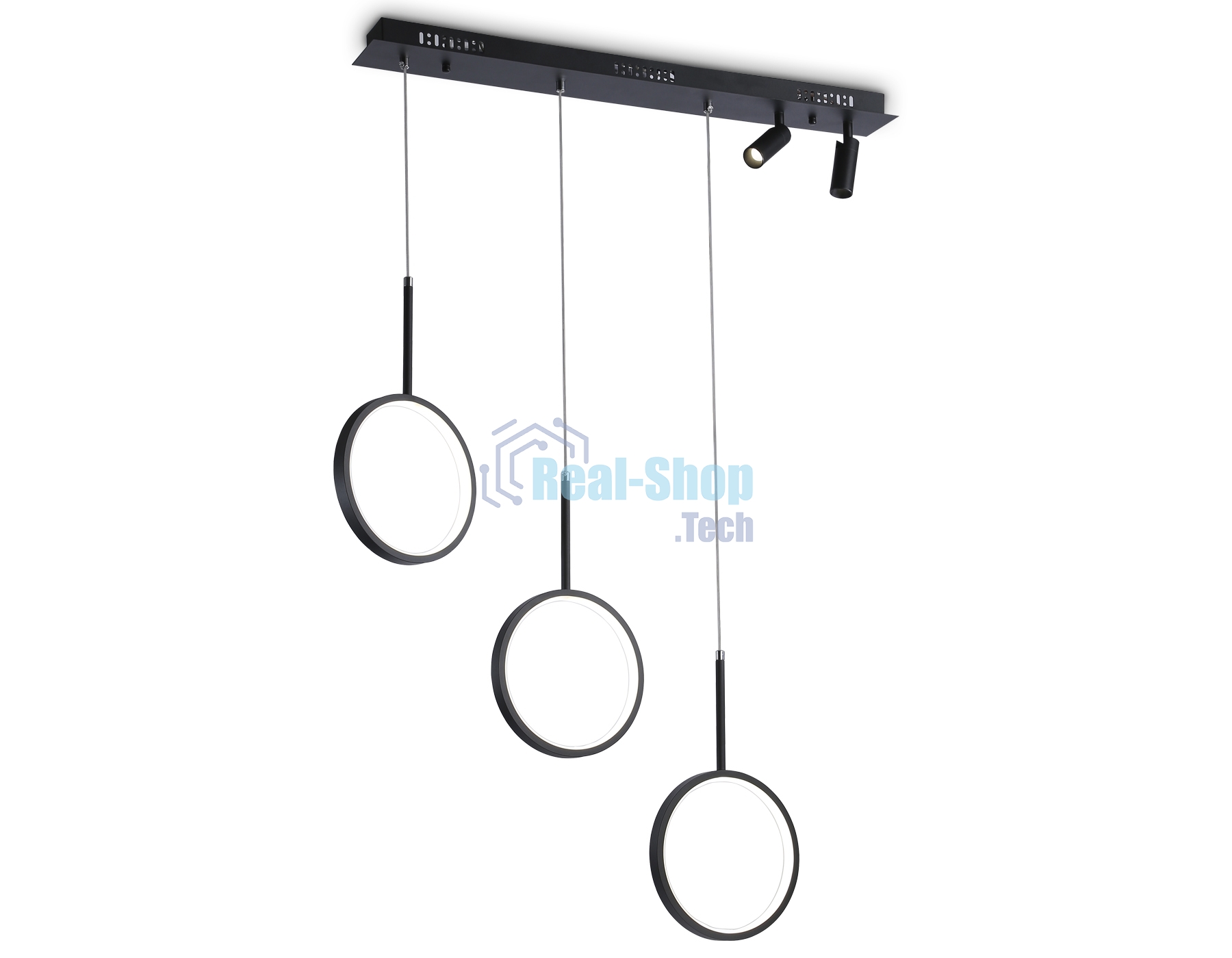 Светильник Ambrella light FL5278/3+2 BK черный 59W 3000K/4200K/6400K+4200K 800*20*1200 (ПДУ ИК)