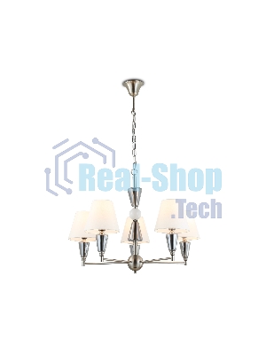 Люстра Ambrella light LH75253/5 SN/FR сатин никель/белый матовый E14*5 max 40W D700*510
