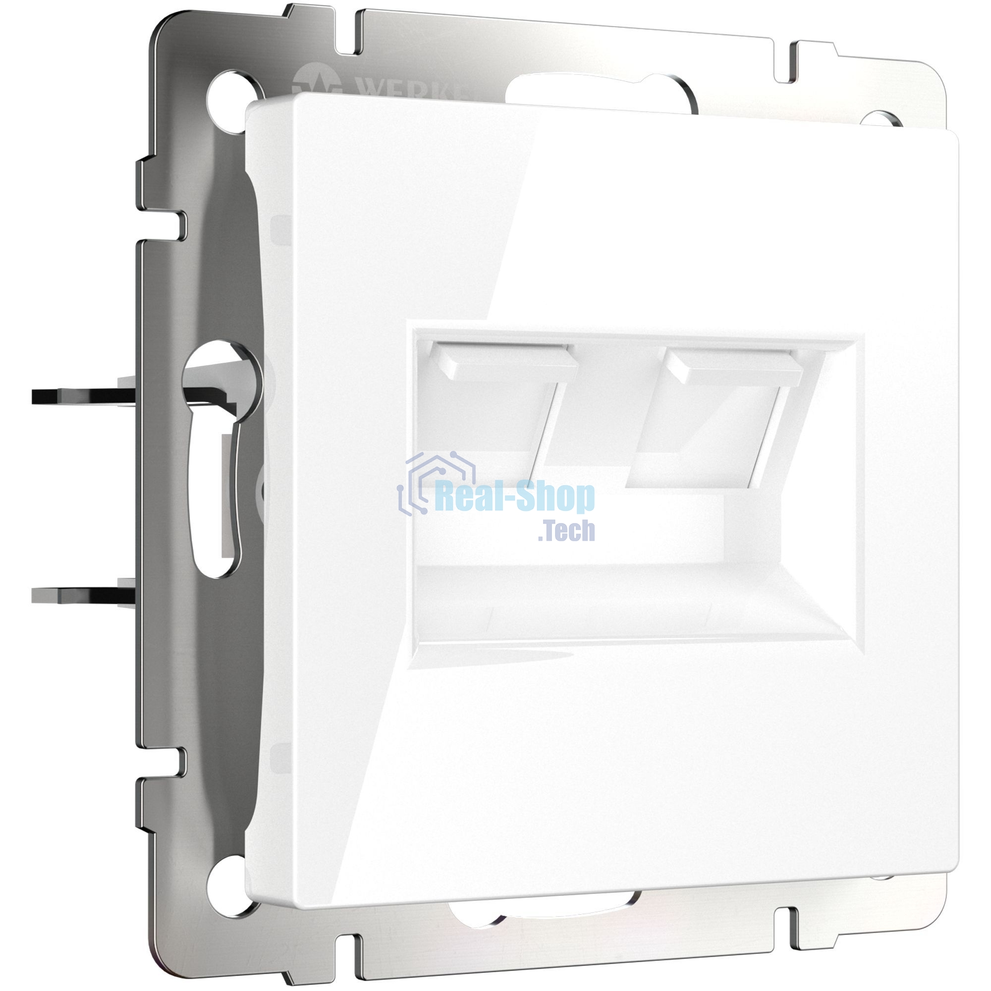 Розетка двойная Werkel Ethernet RJ-45 (белый) W1181101