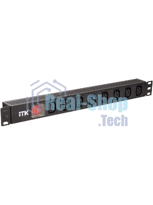 Блок розеток 8 мест PDU 19дюймов IEC320 C13 PH12-8C133 с LED выкл. алюм. профиль1U вход C14 без шнура ITK PH12-8C133