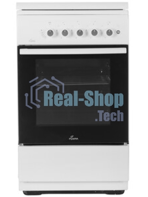 Плита Газовая Flama N FG 24239 W белый (стеклянная крышка) реш.чугун