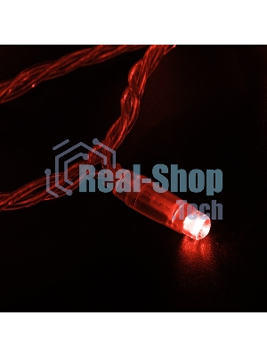 Гирлянда Neon-night Нить 10м, с эффектом мерцания, прозрачный ПВХ, 24В, Красный