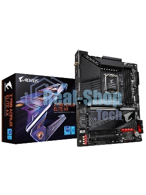Материнская плата Gigabyte Z790 AORUS ELITE AX, LGA 1700, Intel Z790, 4xDDR5, 6xSATA, 4xM.2, 1xPCI-E 5.0 x16, 1xPCI-E 3.0 x4, 1xDP, 1xHDMI, 1x 2.5Gb LAN, 2xUSB-A 2.0, 3xUSB-A 3.2 Gen 1, 2xUSB-A 3.2 Gen 2, 1xUSB-C 3.2 Gen 2x2, 7.1, ATX