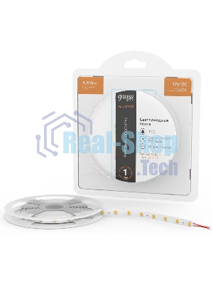 Лента светодиодная Basic Gauss 12V 4,8W/m 312lm/m 3000K IP20 LED 2m 1/120