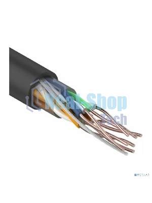 Кабель UTP Rexant 4PR 24AWG, CU (медь), cat.5e, 100 МГц, PE, черный, OUTDOOR, бухта 25 м