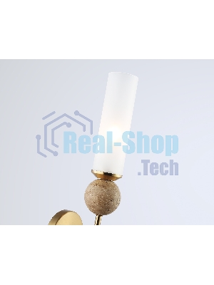 Настенный светильник Ambrella light LH53254 BS/FR латунь/белый матовый E14 max 40W 110*100*400